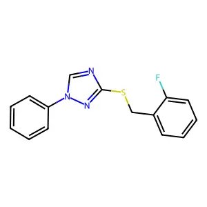 2-fluorobenzyl1-phenyl-1H-1,2,4-triazol-3-ylsulfide structure