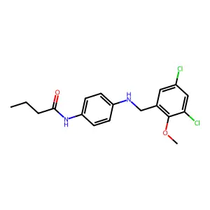 N-{4-[(3,5-dichloro-2-methoxybenzyl)amino]phenyl}butanamide structure
