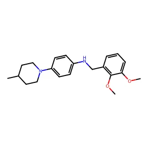 N-[(2,3-dimethoxyphenyl)methyl]-4-(4-methyl-1-piperidinyl)aniline structure