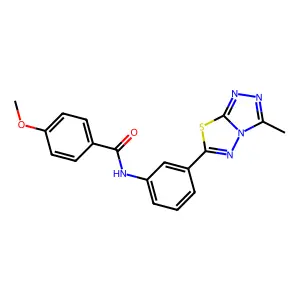 4-methoxy-N-[3-(3-methyl-[1,2,4]triazolo[3,4-b][1,3,4]thiadiazol-6-yl)phenyl]benzamide structure
