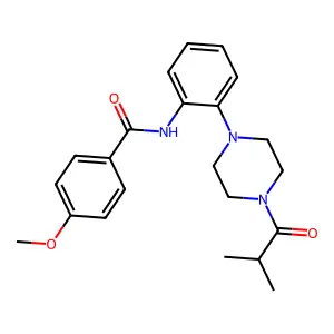 4-methoxy-N-[2-[4-(2-methylpropanoyl)piperazin-1-yl]phenyl]benzamide structure