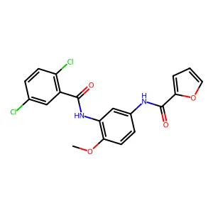 N-{3-[(2,5-dichlorobenzoyl)amino]-4-methoxyphenyl}-2-furamide structure