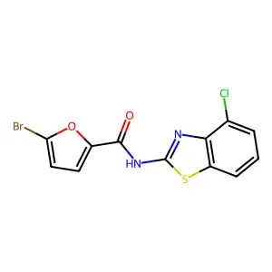 5-bromo-N-(4-chloro-1,3-benzothiazol-2-yl)furan-2-carboxamide structure