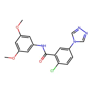 2-chloro-N-(3,5-dimethoxyphenyl)-5-(4H-1,2,4-triazol-4-yl)benzamide structure