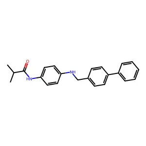 2-methyl-N-[4-[(4-phenylphenyl)methylamino]phenyl]propanamide structure