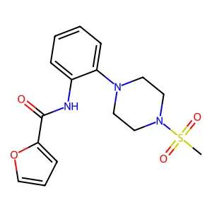 N-[2-(4-methylsulfonylpiperazin-1-yl)phenyl]furan-2-carboxamide structure