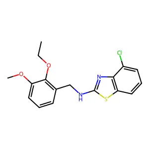 4-chloro-N-[(2-ethoxy-3-methoxyphenyl)methyl]-1,3-benzothiazol-2-amine structure
