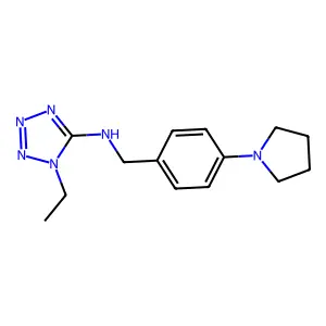 1-ethyl-N-[(4-pyrrolidin-1-ylphenyl)methyl]tetrazol-5-amine structure