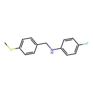 4-fluoro-N-[4-(methylsulfanyl)benzyl]aniline structure