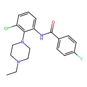 N-[3-chloro-2-(4-ethylpiperazin-1-yl)phenyl]-4-fluorobenzamide structure