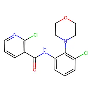 2-chloro-N-(3-chloro-2-morpholin-4-ylphenyl)pyridine-3-carboxamide structure