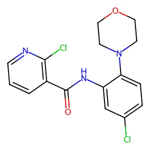 2-chloro-N-(5-chloro-2-morpholin-4-ylphenyl)pyridine-3-carboxamide structure