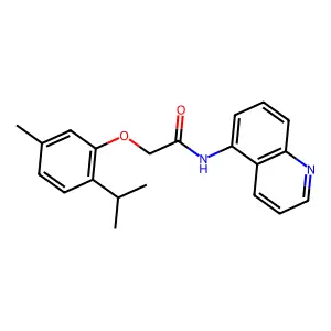 2-(5-methyl-2-propan-2-ylphenoxy)-N-quinolin-5-ylacetamide structure