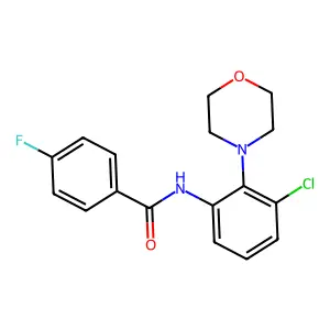 N-[3-chloro-2-(4-morpholinyl)phenyl]-4-fluorobenzamide structure
