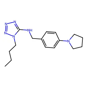1-butyl-N-[(4-pyrrolidin-1-ylphenyl)methyl]tetrazol-5-amine structure