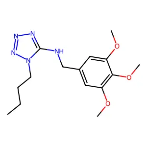 1-butyl-N-[(3,4,5-trimethoxyphenyl)methyl]tetrazol-5-amine structure