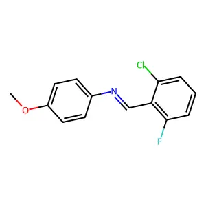 N-(2-chloro-6-fluorobenzylidene)-N-(4-methoxyphenyl)amine structure