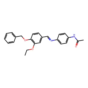 N-(4-{[4-(benzyloxy)-3-ethoxybenzylidene]amino}phenyl)acetamide structure
