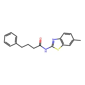 N-(6-methyl-1,3-benzothiazol-2-yl)-4-phenylbutanamide structure