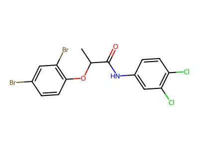 2-(2,4-dibromophenoxy)-N-(3,4-dichlorophenyl)propanamide structure