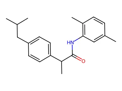N-(2,5-dimethylphenyl)-2-(4-isobutylphenyl)propanamide structure
