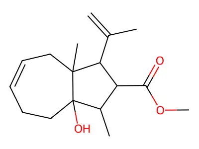 Methyl 3a-hydroxy-3,8a-dimethyl-1-prop-1-en-2-yl-1,2,3,4,5,8-hexahydroazulene-2-carboxylate structure