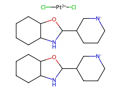 Dichloroplatinum; 2-(3,4,5,6-tetrahydro-2H-pyridin-3-yl)-2,3,3a,4,5,6,7,7a-octahydrobenzooxazole structure