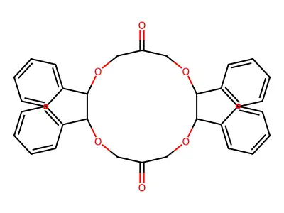 2,3,9,10-Tetraphenyl-1,4,8,11-tetraoxacyclotetradecane-6,13-dione structure