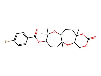 5a,9,9,12a-Tetramethyl-2-oxodecahydro-2H,4H-[1,3]dioxino[5,4-b]oxepino[2,3-f]oxepin-8-yl 4-bromobenzoate structure