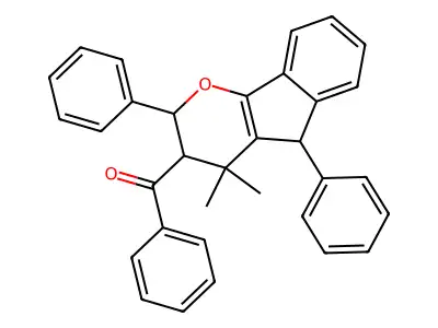 (4,4-dimethyl-2,5-diphenyl-3,5-dihydro-2H-indeno[1,2-b]pyran-3-yl)-phenylmethanone structure