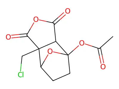 7a-(Chloromethyl)-1,3-dioxohexahydro-4,7-epoxy-2-benzofuran-4(1H)-yl acetate structure
