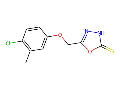 1,3,4-Oxadiazole-2-thiol, 5-((4-chloro-m-tolyloxy)methyl)- structure