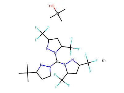 Chemical Compound (C20H32BF12N6OSiZn-3) structure