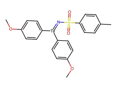N-[Bis(4-methoxyphenyl)-lambda~4~-tellanylidene]-4-methylbenzene-1-sulfonamide structure