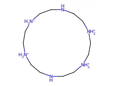 7,16-Diaza-1,4,10,13-tetrazoniacyclooctadecane structure