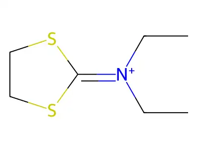 1,3-Dithiolan-2-ylidene(diethyl)azanium structure