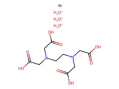 Trioxidanium; 2-[2-(bis(carboxymethyl)amino)ethyl-(carboxymethyl)amino]acetic Acid; Praseodymium structure
