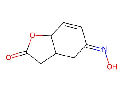 5-(Hydroxyimino)-3a,4,5,7a-tetrahydro-1-benzofuran-2(3H)-one structure