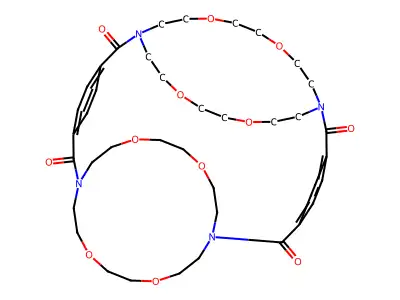 1~4~,1~7~,1~13~,1~16~,5~4~,5~7~,5~13~,5~16~-Octaoxa-1~1~,1~10~,5~1~,5~10~-tetraaza-1,5(1,10)-dicyclooctadecana-3,7(1,4)-dibenzenacyclooctaphane-2,4,6,8-tetrone structure