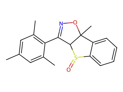 8b-methyl-3-(2,4,6-trimethylphenyl)-3aH-[1]benzothiolo[2,3-d][1,2]oxazole 4-oxide structure