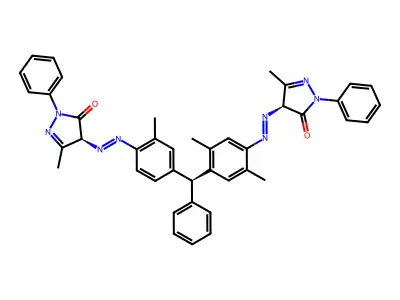 3H-Pyrazol-3-one, 4-((4-((4-((4,5-dihydro-3-methyl-5-oxo-1-phenyl-1H-pyrazol-4-yl)azo)-2,5-dimethylphenyl)phenylmethyl)-2-methylphenyl)azo)-2,4-dihydro-5-methyl-2-phenyl- structure