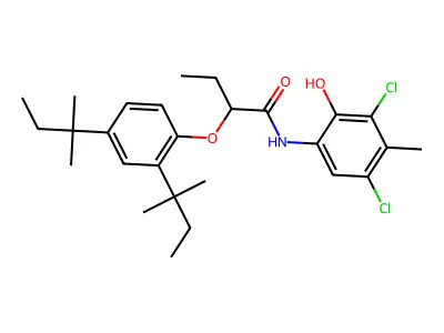 2-[2,4-BIS(TERT-PENTYL)PHENOXY]-N-(3,5-DICHLORO-2-HYDROXY-P-TOLYL)BUTYRAMIDE structure