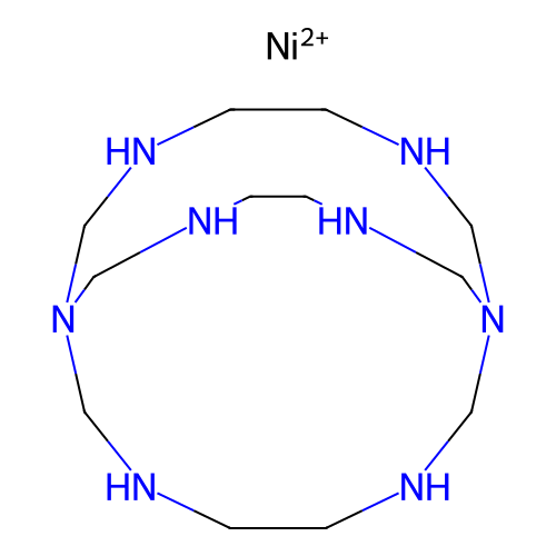 Nickel(2+);1,3,6,8,10,13,16,19-octazabicyclo[6.6.6]icosane structure