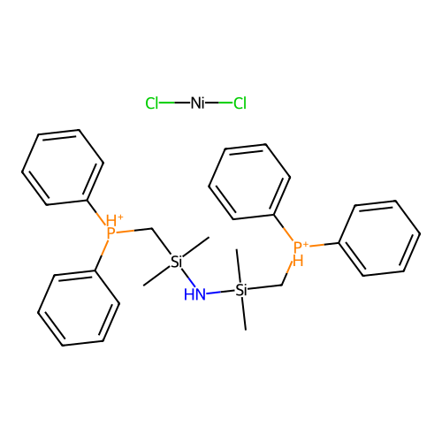 Chemical Compound (C30H39Cl2NNiP2Si2+2) structure