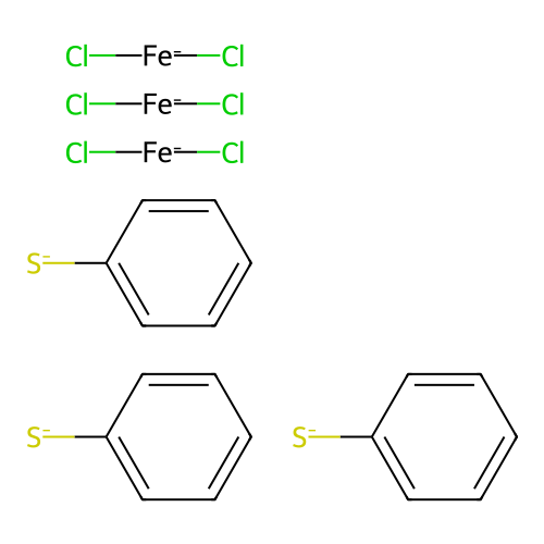 Benzenethiolate;tris(dichloroiron(1-)) structure