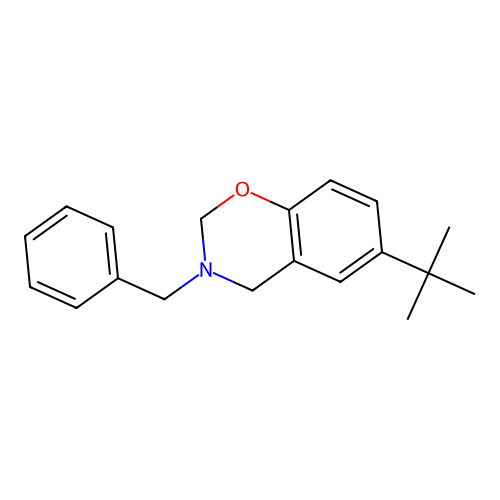3-benzyl-6-tert-butyl-3,4-dihydro-2H-1,3-benzoxazine structure