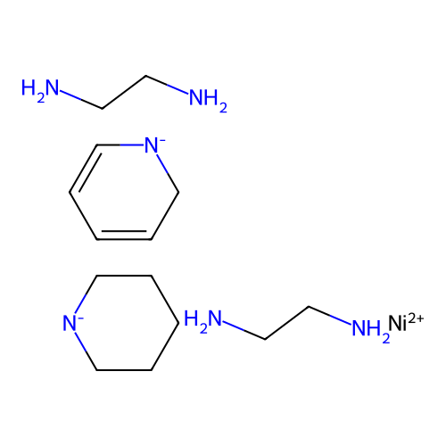 bis(ethane-1,2-diamine);nickel(2+);piperidin-1-ide;2H-pyridin-1-ide structure