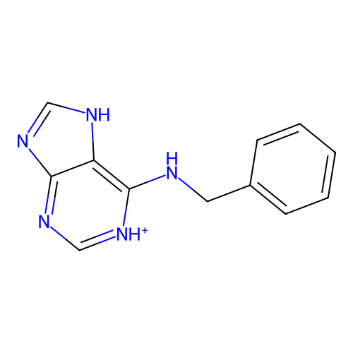 N-benzyl-7H-purin-1-ium-6-amine structure