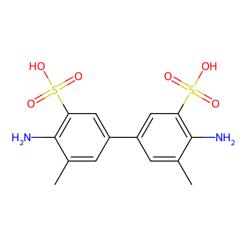 4,4'-Diamino-5,5'-dimethyl(1,1'-biphenyl)-3,3'-disulfonic acid structure