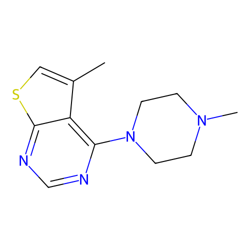 5-Methyl-4-(4-methylpiperazin-1-yl)thieno[2,3-d]pyrimidine structure